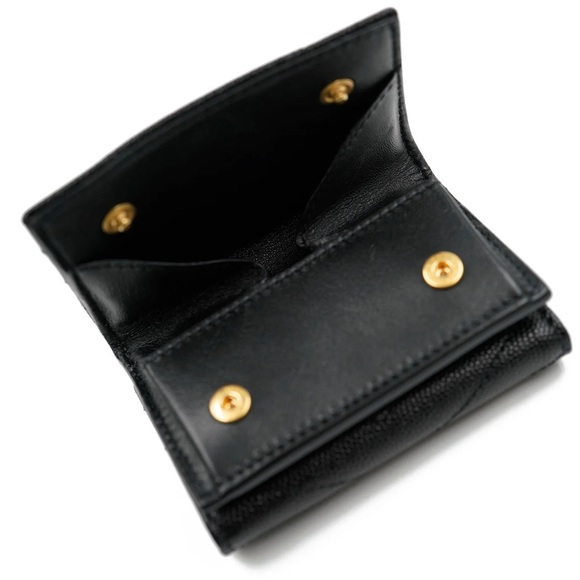 YSL CASSANDRE SAINT LAURENT MATELASSÉ ORIGAMI TINY WALLET GRAIN POUDRE EMBOSSED - Picture 10 of 17